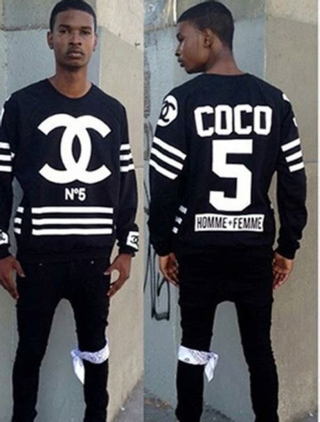 chanel hoodie mens|Chanel sweater black and white.